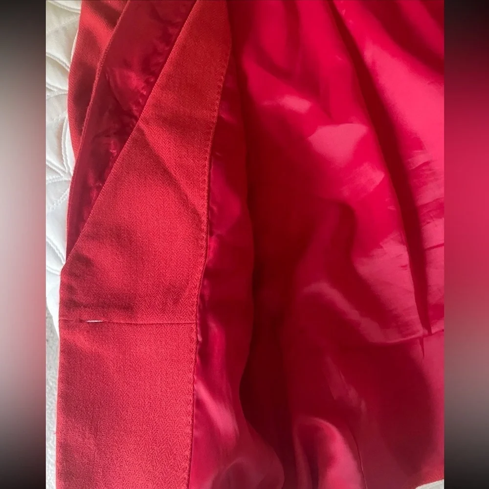 J. Crew Vibrant Red Ruffle Blazer